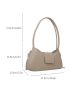 Minimalist Baguette Bag Medium Double Handle Khaki