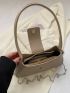 Minimalist Baguette Bag Medium Double Handle Khaki