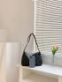 Minimalist Hobo Bag Solid Black