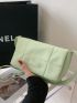 Quilted Square Bag Small Flap Green