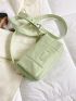 Quilted Square Bag Small Flap Green