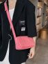 Small Flap Square Bag Quilted Pattern Neon Pink