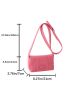 Small Flap Square Bag Quilted Pattern Neon Pink