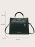 Small Square Bag Double Handle Solid Color Double Ring