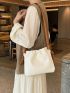 Minimalist Square Bag Ruched Detail Knot Decor