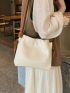 Minimalist Square Bag Ruched Detail Knot Decor