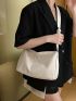 Minimalist Hobo Bag Solid White