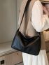 Minimalist Hobo Bag Solid Black