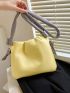 Minimalist Square Bag Ruched Detail Knot Decor