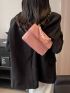 Crocodile Embossed Square Bag Chain Decor Pink