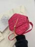 Quilted Novelty Bag Tassel Decor Mini Neon Pink