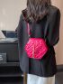 Quilted Novelty Bag Tassel Decor Mini Neon Pink