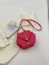 Mini Flap Novelty Bag Quilted Pattern Tassel Decor Neon Pink