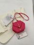 Quilted Novelty Bag Tassel Decor Mini Neon Pink