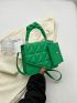 Mini Flap Square Bag Quilted Pattern With Coin Purse Minimalist