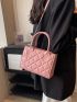Quilted Square Bag Mini Double Handle Pink