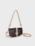 Small Flap Novelty Bag Metal Decor Braided Handle