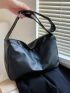 Minimalist Hobo Bag Solid Black