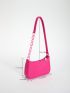 Chevron Hobo Bag Mini Neon Pink Funky