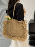 Minimalist Straw Bag Small For Beach Vacation Travel