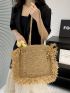 Minimalist Straw Bag Small For Beach Vacation Travel