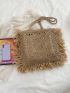 Minimalist Straw Bag Small For Beach Vacation Travel