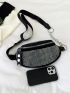 Rhinestone Decor Waist Bag Small