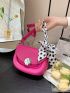 Twilly Scarf Decor Saddle Bag Neon Pink Mini