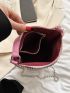 Mini Bucket Bag Studded Decor, Clear Bag