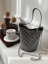 Studded Decor Bucket Bag Mini Black, Clear Bag