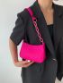 Chevron Hobo Bag Mini Neon Pink Funky