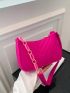 Chevron Hobo Bag Mini Neon Pink Funky