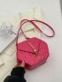 Quilted Novelty Bag Tassel Decor Mini Neon Pink