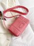 Quilted Square Bag Small Flap Pink