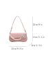 Faux Pearl Beaded Baguette Bag Flap Pink