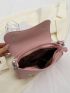 Faux Pearl Beaded Baguette Bag Flap Pink