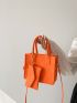 Mini Square Bag Stitch Detail With Coin Purse Neon Orange Funky