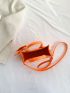 Mini Square Bag Stitch Detail With Coin Purse Neon Orange Funky