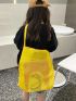 Minimalist Shopper Bag Mesh Yellow Small