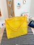 Minimalist Shopper Bag Mesh Yellow Small