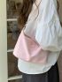 Minimalist Hobo Bag Small Pink Nylon