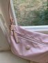 Minimalist Hobo Bag Small Pink Nylon