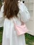 Minimalist Hobo Bag Small Pink Nylon