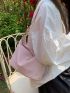 Minimalist Hobo Bag Small Pink Nylon