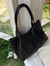 Minimalist Shoulder Tote Bag Medium Black