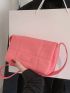 Quilted Square Bag Small Flap Pink