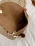 Tassel Decor Straw Bag Medium For Beach