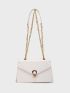 Crocodile Embossed Square Bag Flap Small Elegant