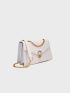 Crocodile Embossed Square Bag Flap Small Elegant