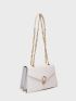 Crocodile Embossed Square Bag Flap Small Elegant